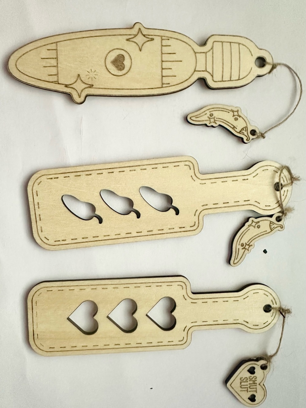 Handmade Wooden Smut Bookmarks